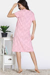 Zivame Knit Cotton Mid Length Nightdress - Almond Blossom — thumbnail 4